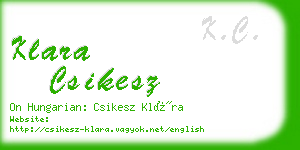 klara csikesz business card